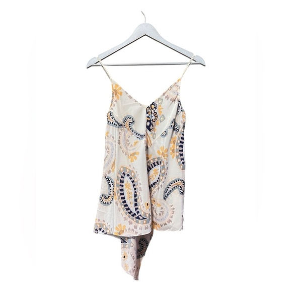 HD in Paris Asymmetrical Paisley Silk Tank Top – Size 2 - Picture 1 of 4